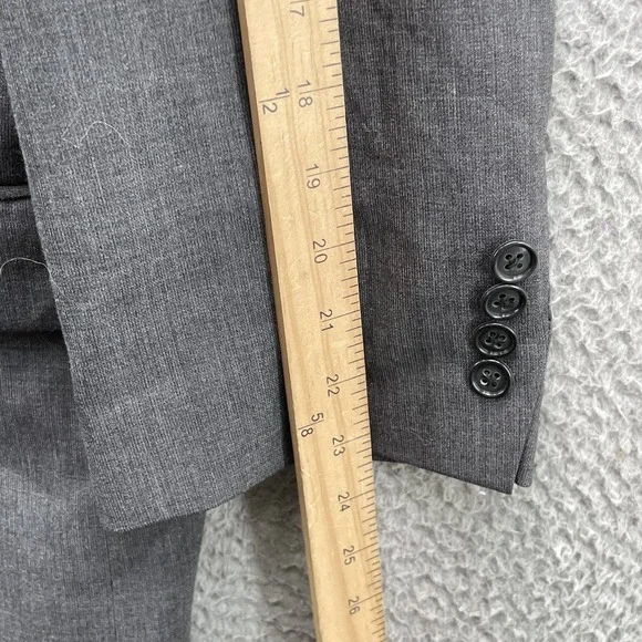 Calvin Klein 100% Wool Blazer Men's 44L Gray Corpcore Business Sport Coat Formal